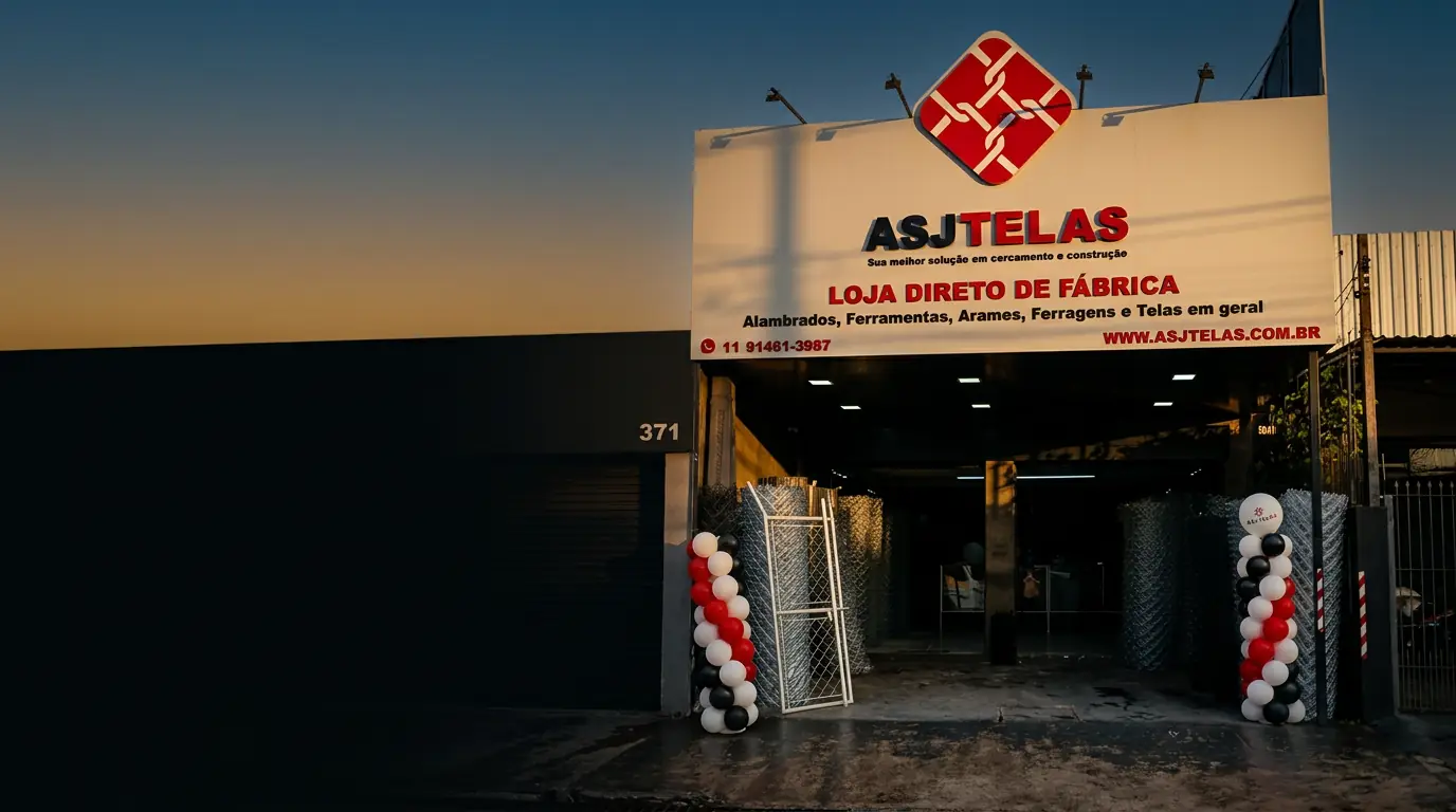 Loja de alambrados e telas galvanizadas em Itupeva - ASJ Telas Fachada da loja ASJ Telas - Loja direto de fábrica em Itupeva